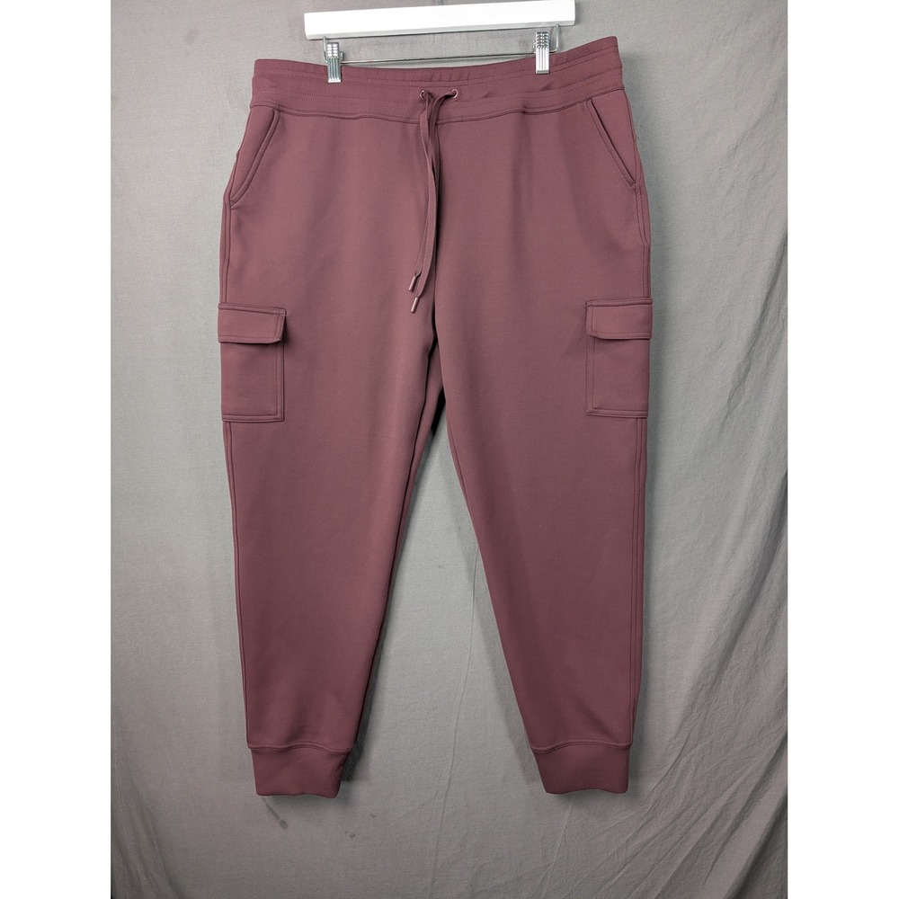 32 Degrees Heat Mens XL Cargo Jogger Pants Maroon Drawstring Pockets